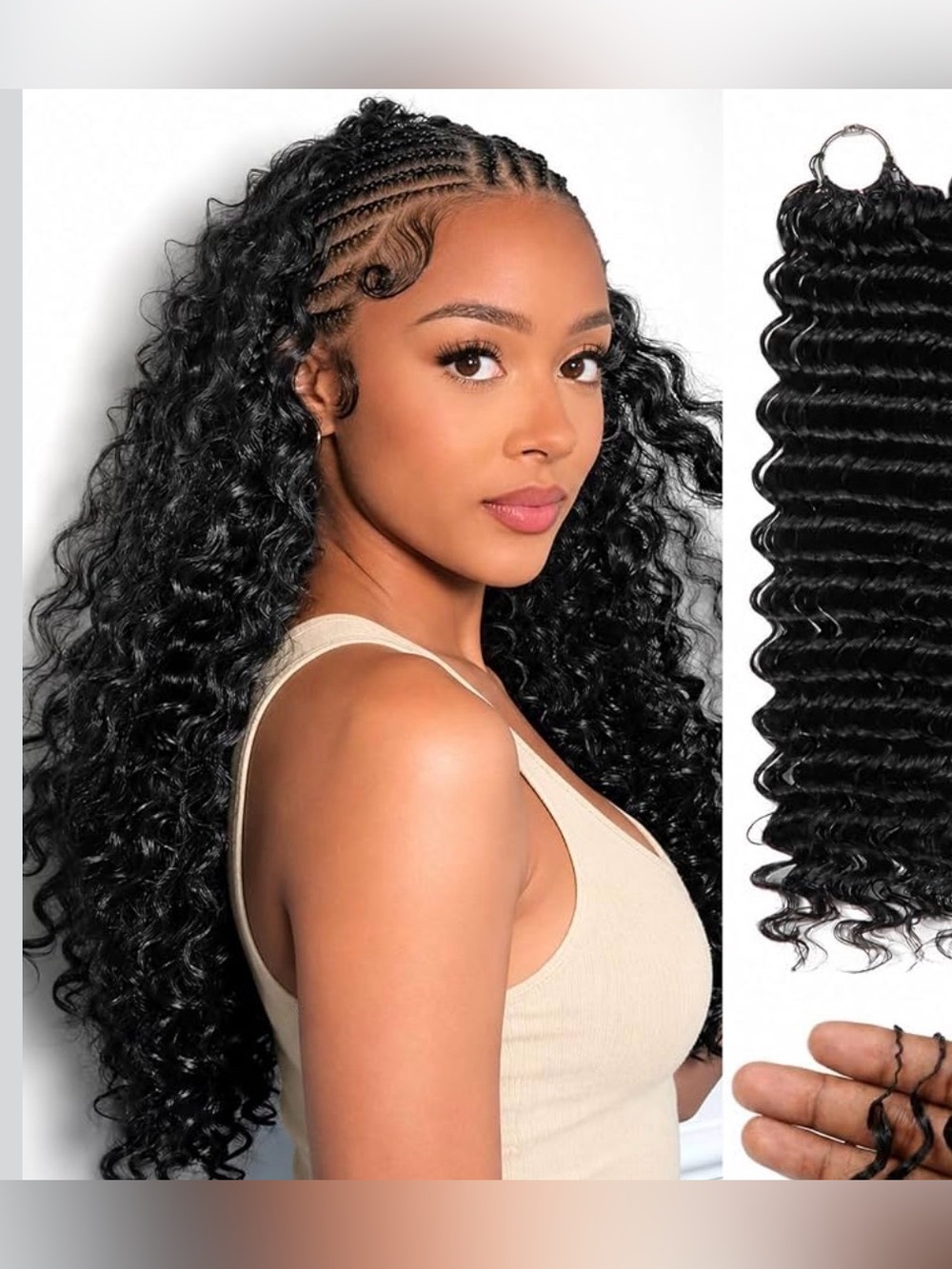 Burmese Curly Feather Crochet Human Hair Extensions 18 Inch 60g Pre-Separated